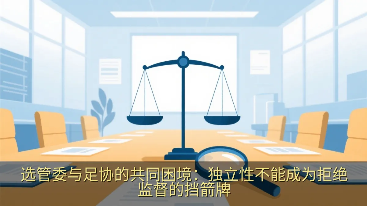 选管委与足协的共同困境：独立性不能成为拒绝监督的挡箭牌