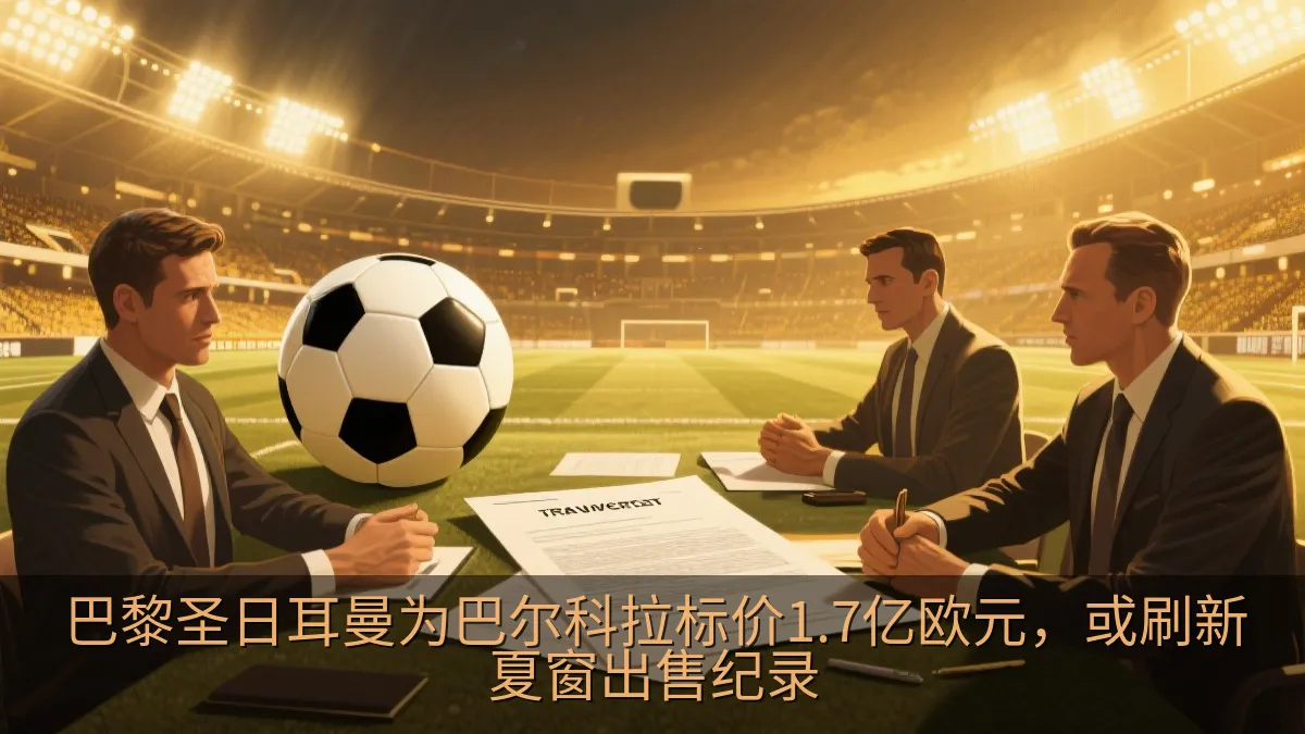 足球转会谈判主题的球场与文件插画